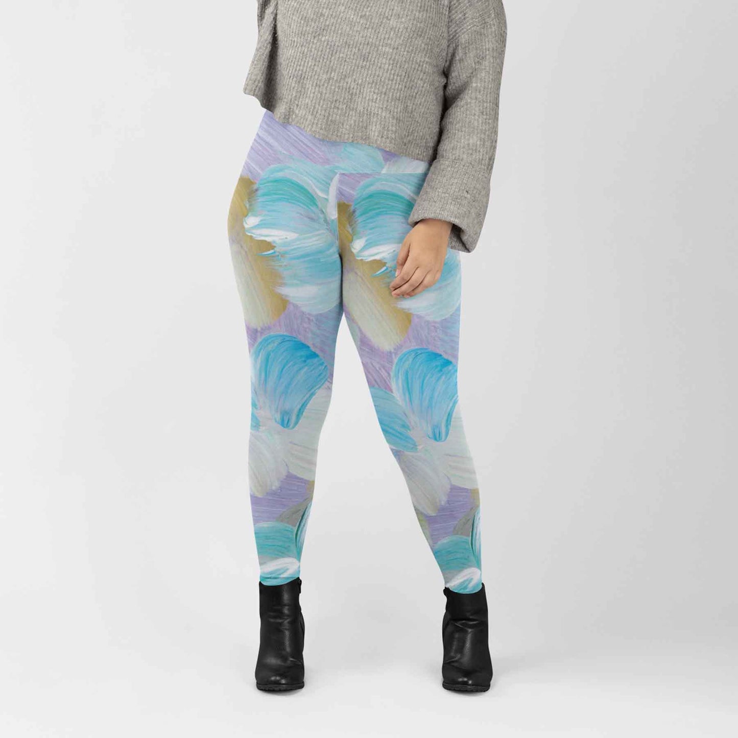 Tropic Vibe Printed Workout Leggings – High-Waisted, Stretchable & Stylish
