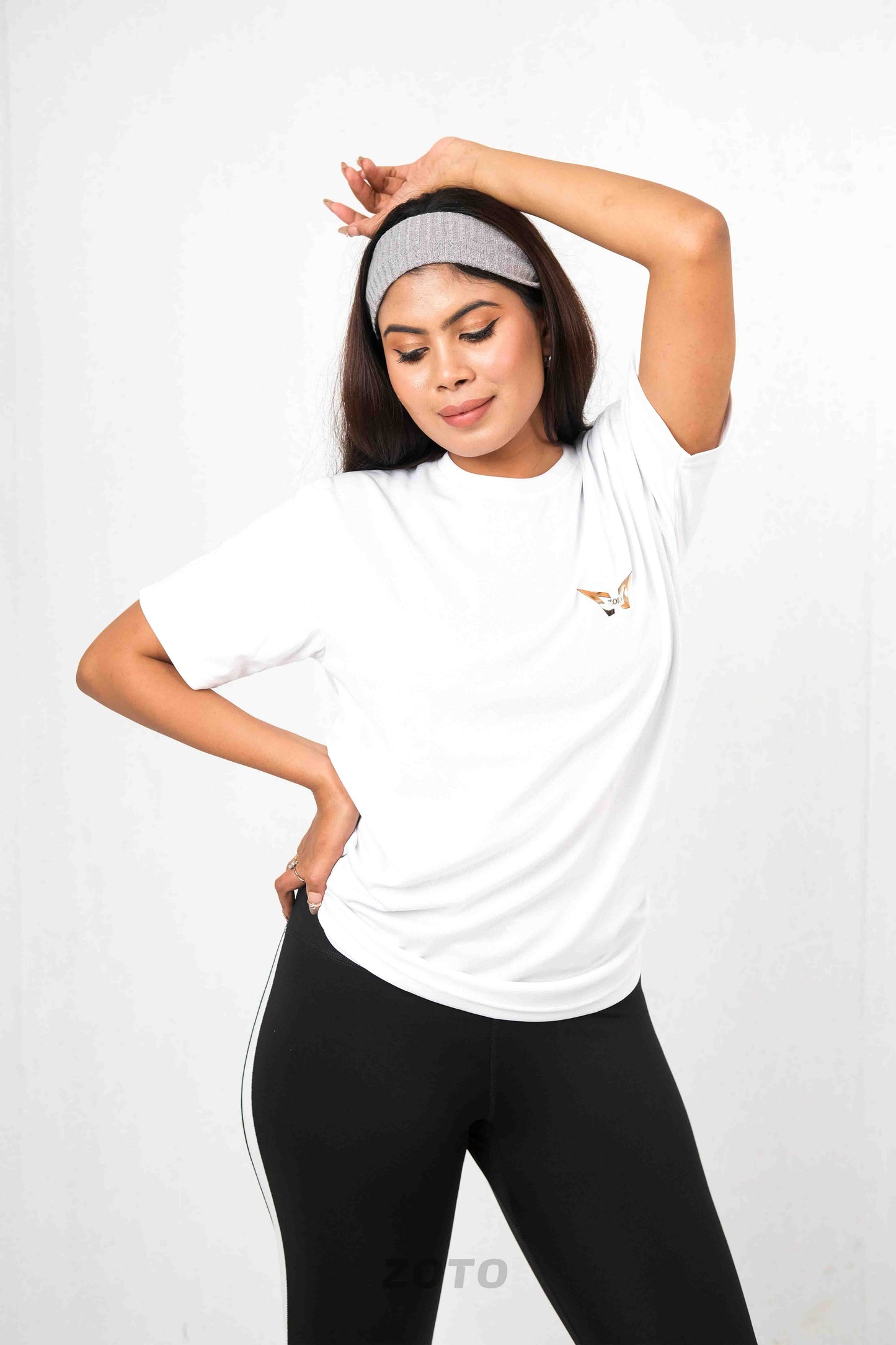 Black Leggings with white strip combo