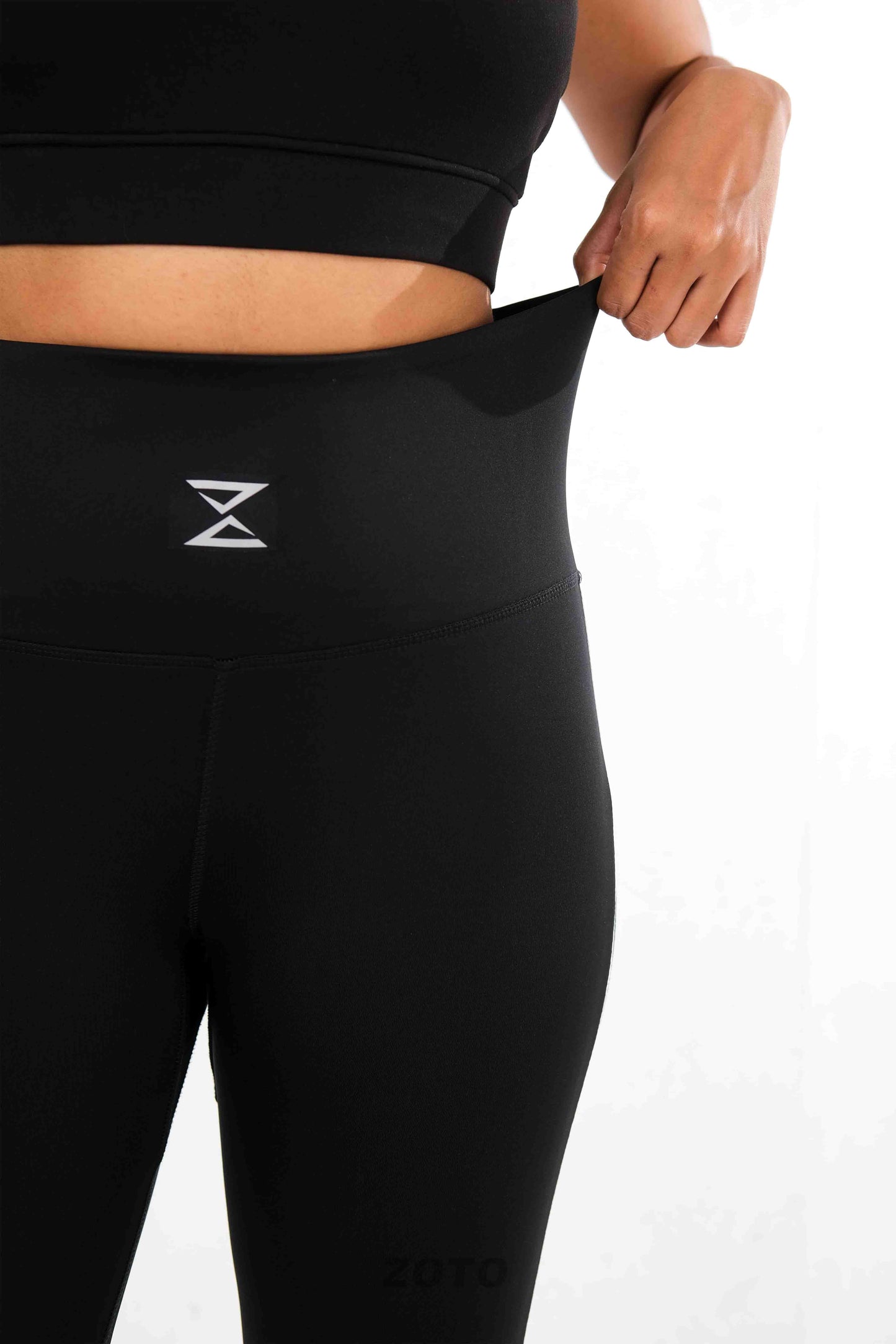 Black Leggings with white strip combo