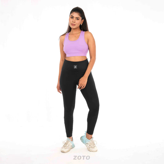 ZotoSculp Padded Purple Sports Bra – High Support, Soft & Sweatproof Gym Bra