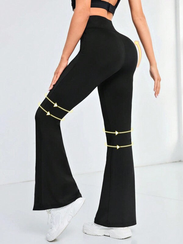 Women's Yoga Flare Pants High Waist Stretch Pants Tummy Control Workout Thermal Lined