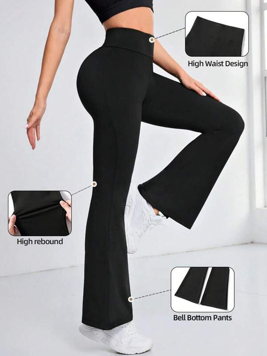Women's Yoga Flare Pants High Waist Stretch Pants Tummy Control Workout Thermal Lined