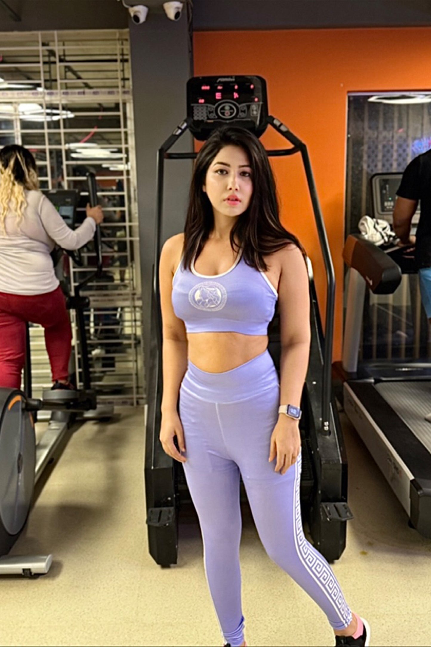 Purple Plus Printed Workout Leggings – High-Waisted, Stretchable & Stylish