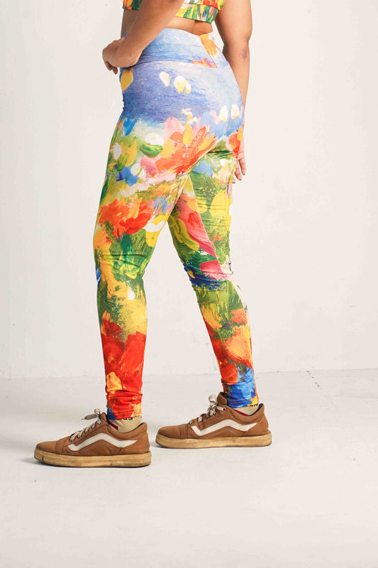 FloraFlow Printed Workout Leggings – High-Waisted, Stretchable & Stylish Gym Wear
