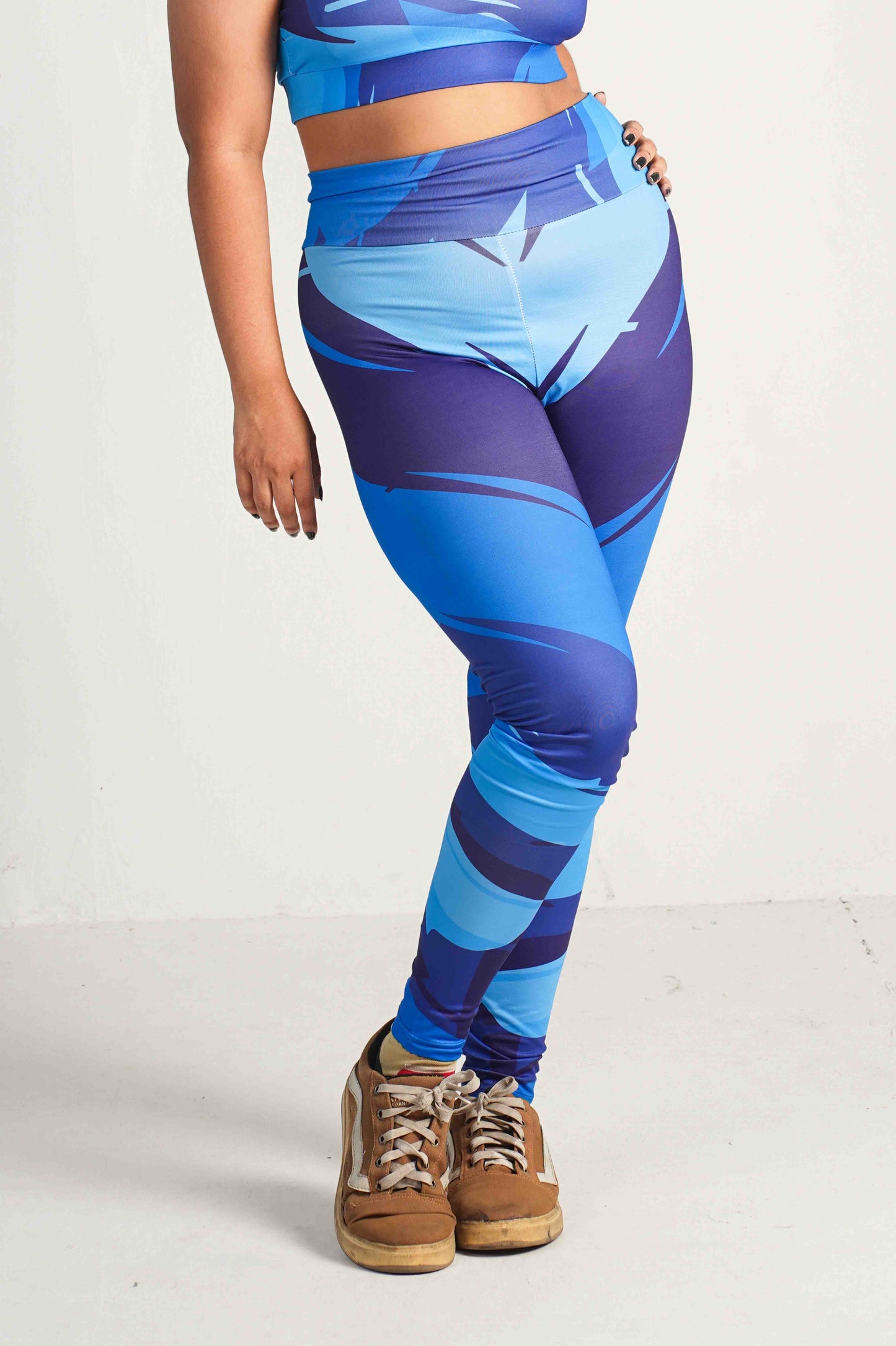 Blaze Crest Printed Workout Leggings – High-Waisted, Stretchable & Stylish Gym Wear