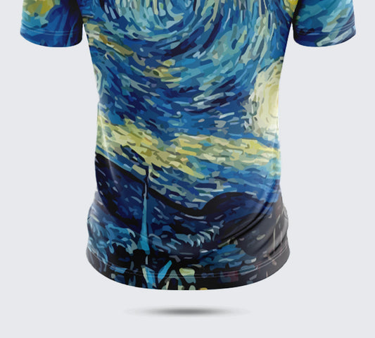 Men’s Starry Night Blue Polo T-Shirt – Activewear & Casual Wear