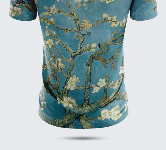 Men’s Almond Blossom Print Polo T-Shirt – Activewear & Casual Wear