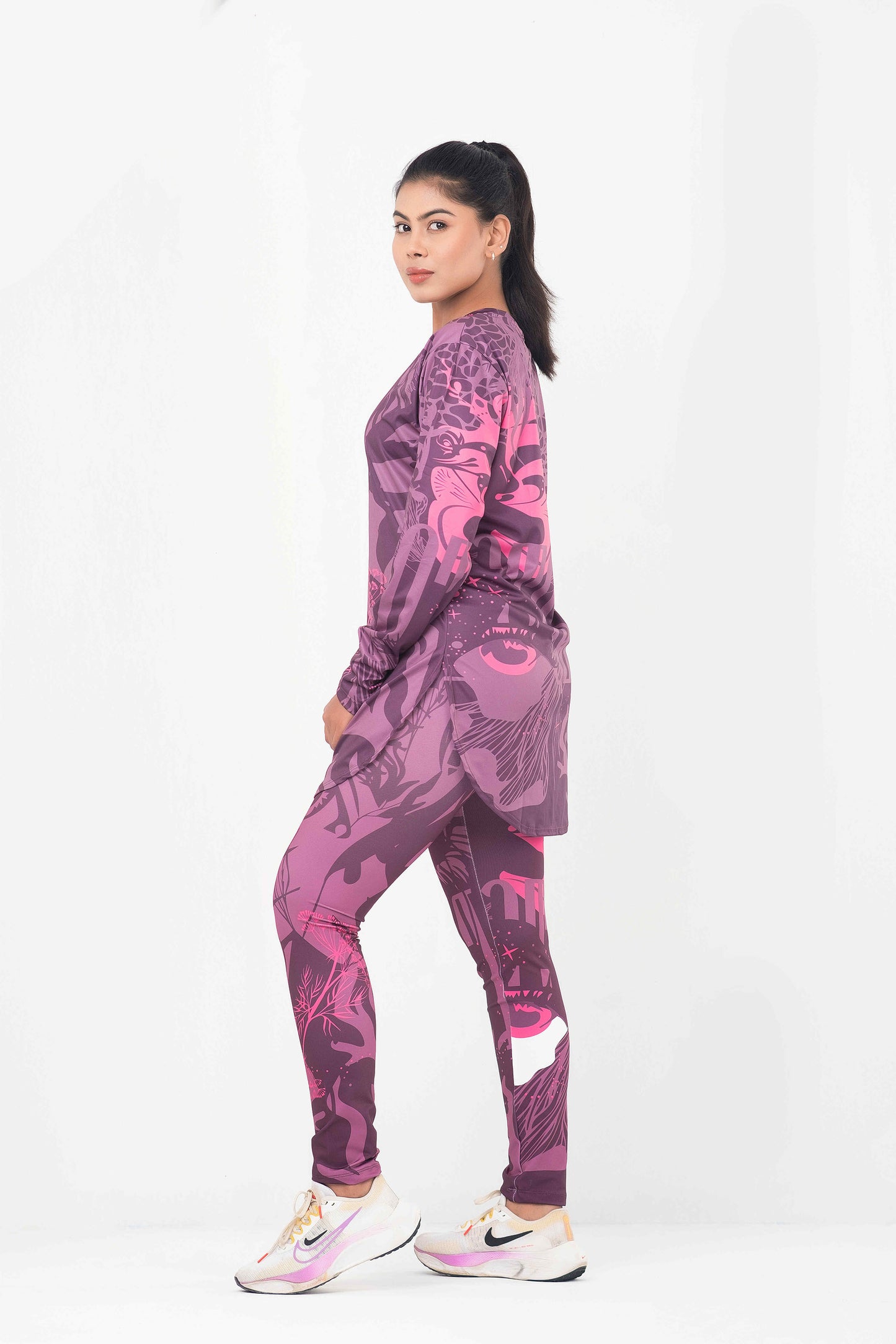3pcs Printed Activewear Combo – Sports Bra, Leggings & Top
