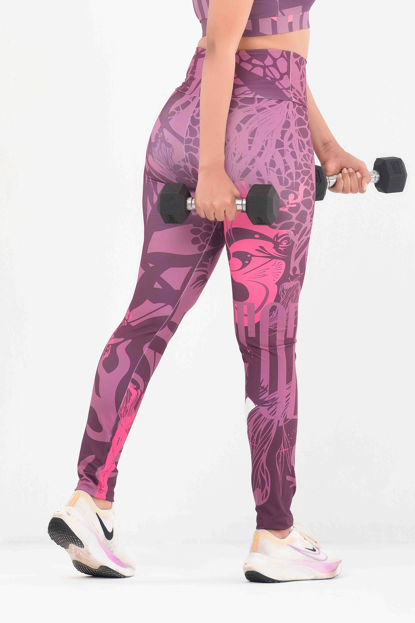 ZenLine Printed Workout Leggings – High-Waisted, Stretchable & Stylish