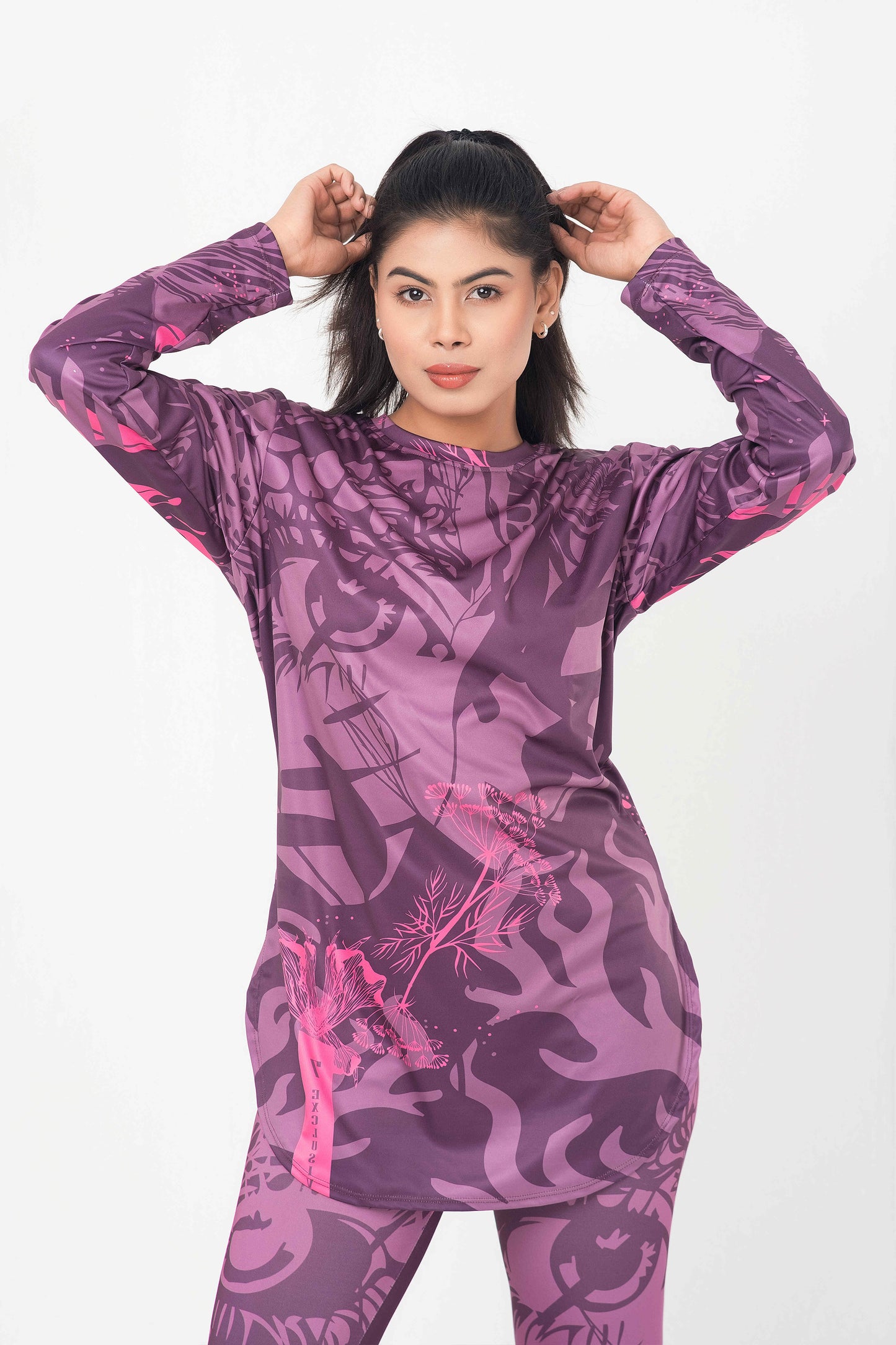 3pcs Printed Activewear Combo – Sports Bra, Leggings & Top