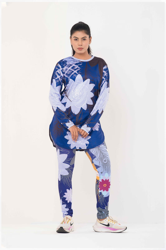 3pcs Printed Activewear Combo – Sports Bra, Leggings & Top