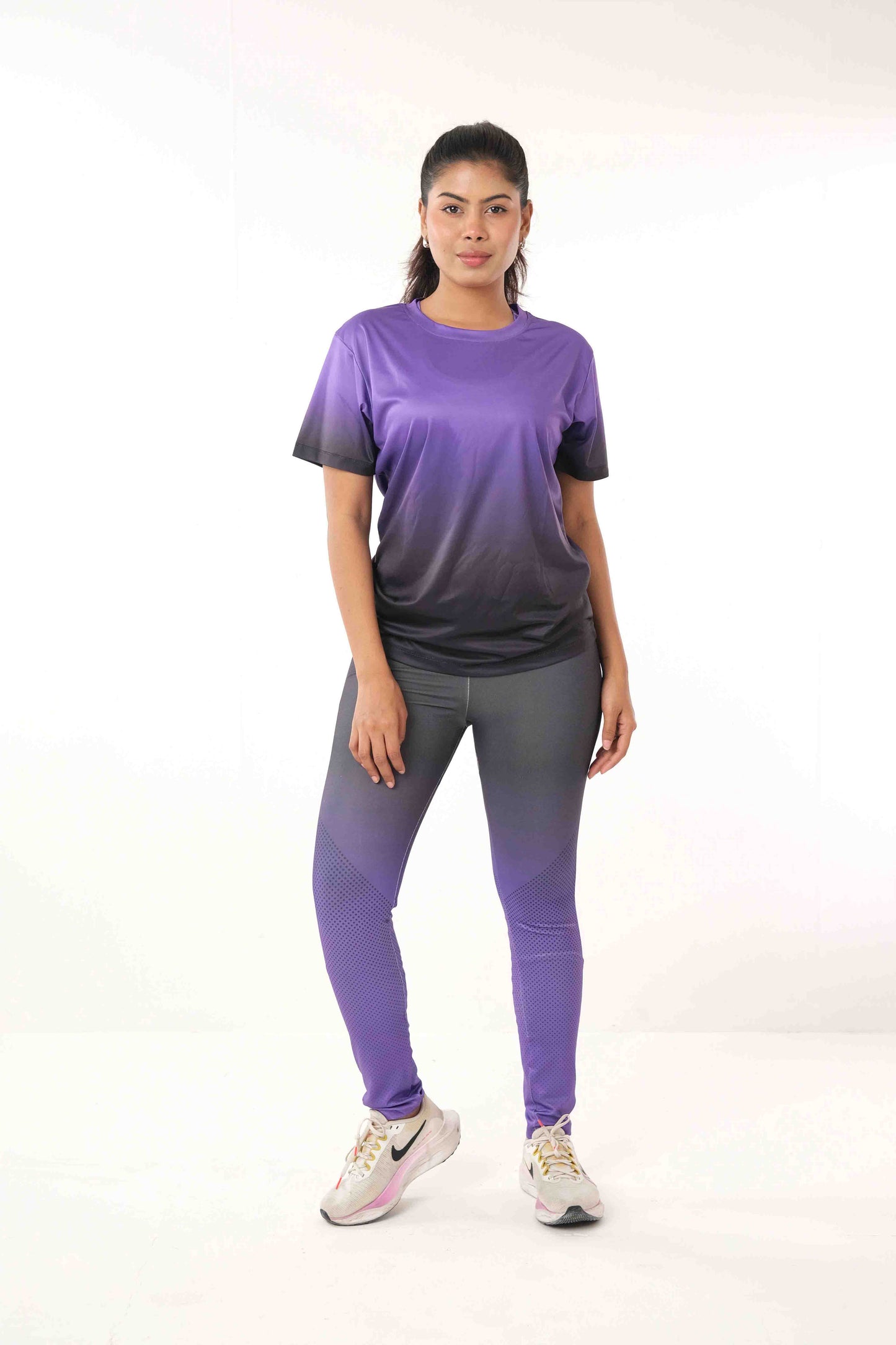 Purple Gredient print 3pcs combo for sports, gym and yoga