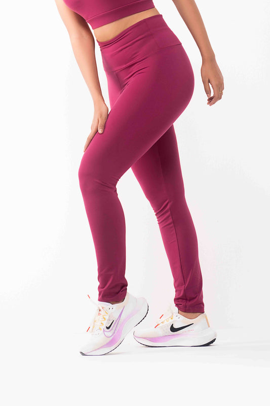 BoldMaroon Workout Leggings – High-Waisted, Stretchable & Stylish Gym Wear