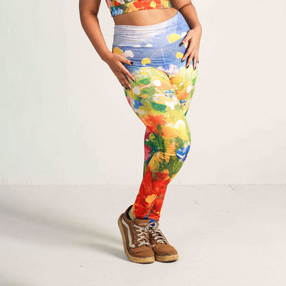 FloraFlow Printed Workout Leggings – High-Waisted, Stretchable & Stylish Gym Wear