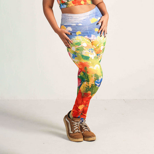 FloraFlow Printed Workout Leggings – High-Waisted, Stretchable & Stylish Gym Wear