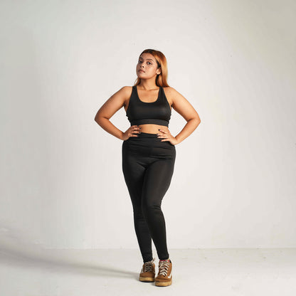 Solid Black 3pcs Combo for Sports and Gym