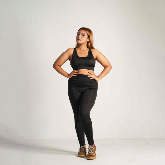 Solid Black 3pcs Combo for Sports and Gym