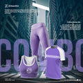 Purple Plus Printed Workout 3Pcs Combo Set CM51