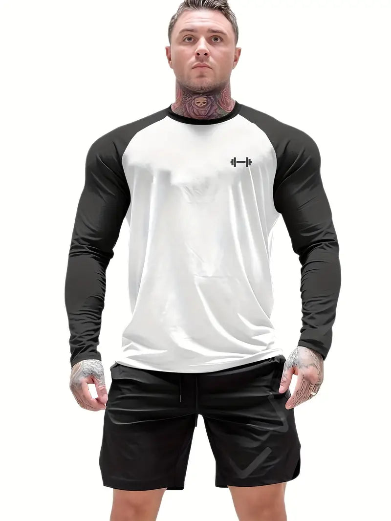 Men'S Slim-Fit Athletic Long Sleeve T-Shirt three pcs combo
