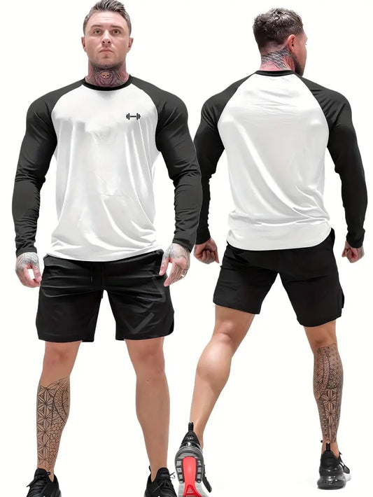 Men'S Slim-Fit Athletic Long Sleeve T-Shirt three pcs combo