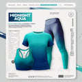 Blue Gredient print 3pcs combo for sports and gym CM94