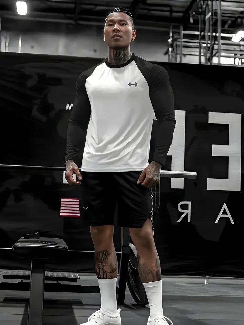 Men'S Slim-Fit Athletic Long Sleeve T-Shirt three pcs combo