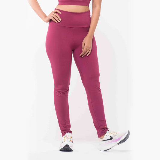 BoldMaroon Workout Leggings – High-Waisted, Stretchable & Stylish Gym Wear