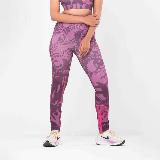 ZenLine Printed Workout Leggings – High-Waisted, Stretchable & Stylish