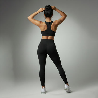 Black Yoga Bra Leggings Set for sports and gym BSET8