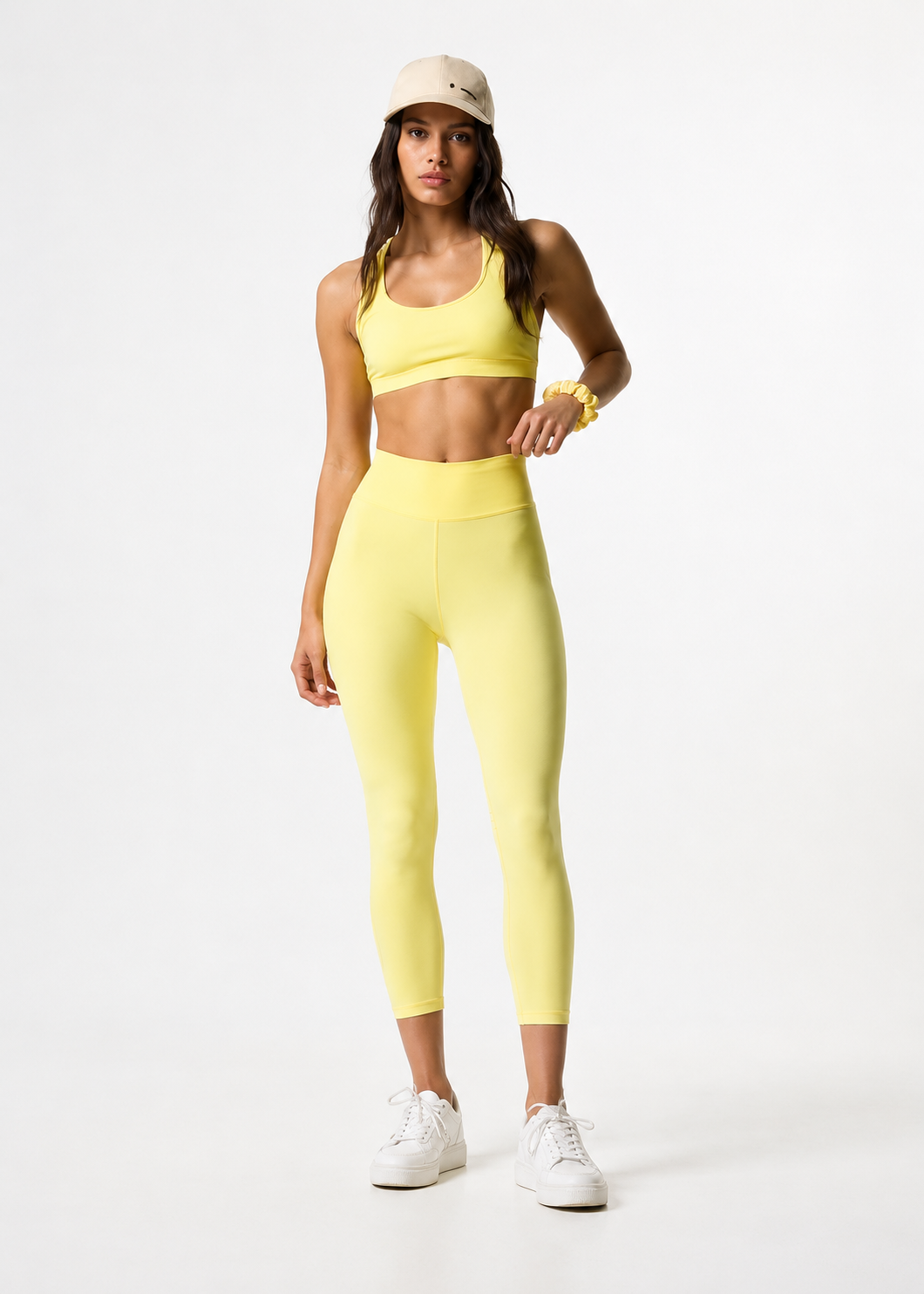 Lemon Glow Activewear Set – Sports Bra & High-Waisted Leggings BSET-201