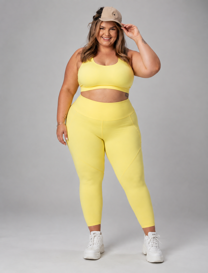 Lemon Glow Activewear Set – Sports Bra & High-Waisted Leggings BSET-201