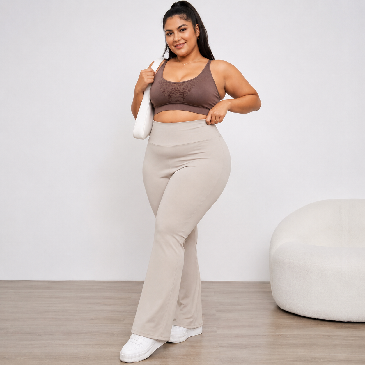 Light Greige FlareFit Leggings I FL204