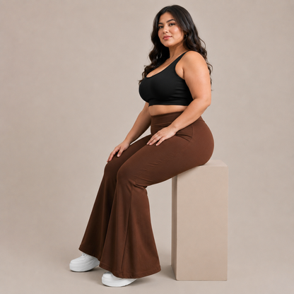Mocha Taupe Flare Leggings I FL206
