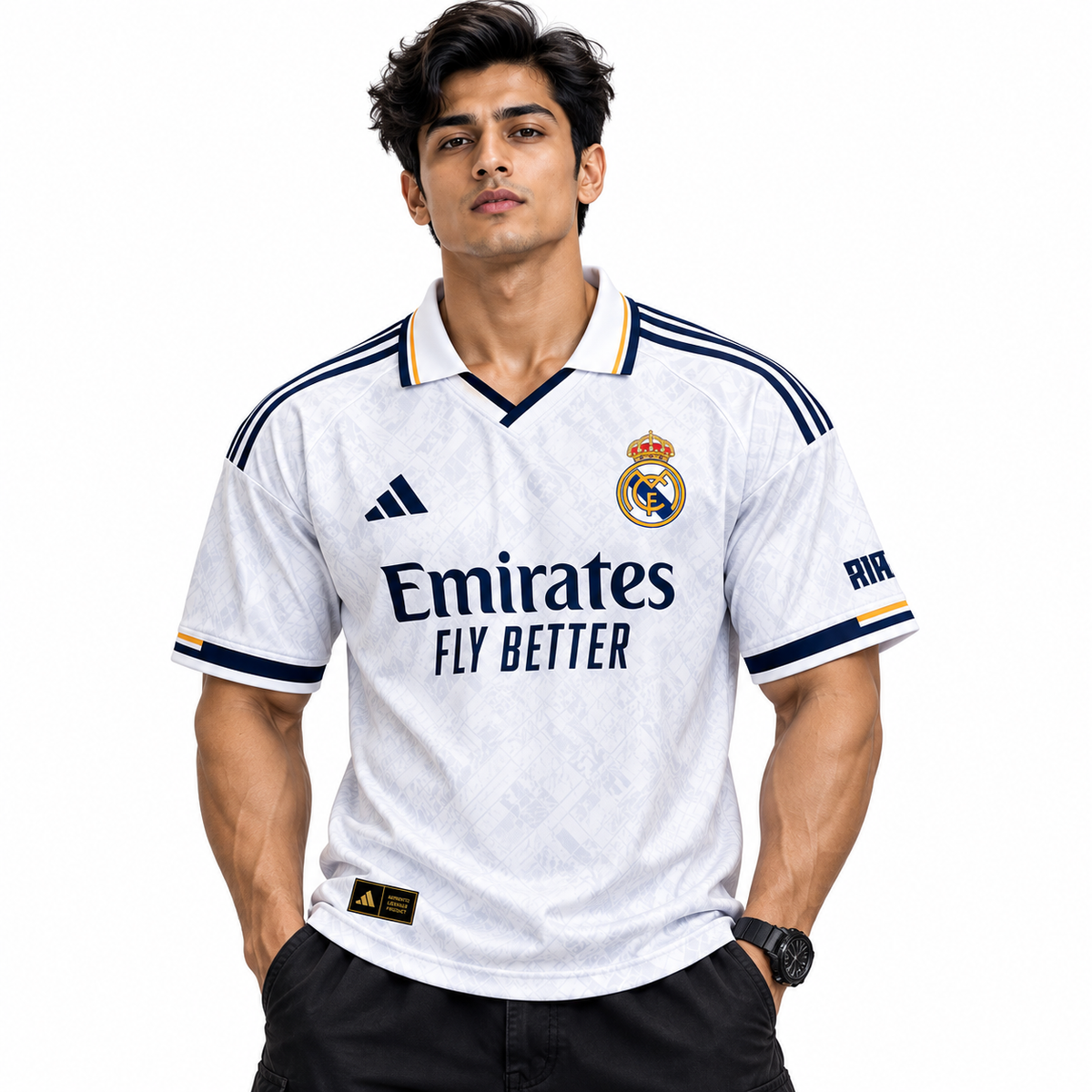 Madrid Heritage White Drop-Shoulder Jersey