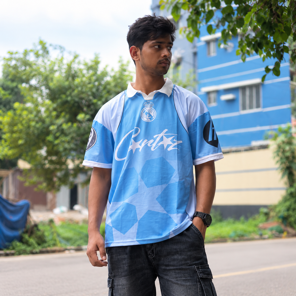 Skyline Retro type Drop-Shoulder Jersey