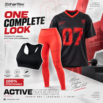 ZohanTex Power Red 3-Piece Activewear Set I CM-121