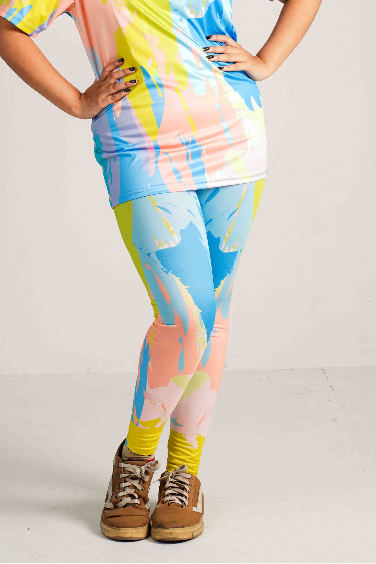 HueMotion Printed Workout Leggings – High-Waisted, Stretchable & Stylish Gym Wear