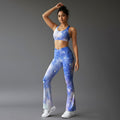Galaxy Sports Bra and Flare Leggings Set for sports and gym