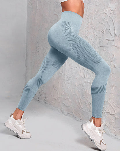 Women's Sky Blue Shameless Leggings – High-Waisted, Body-Shaping & Sweatproof Activewear