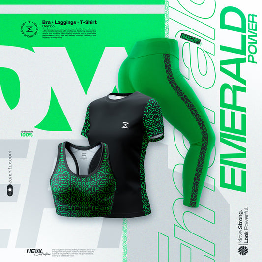 Zoto Green Activeware 3pcs Combo for Women CM116