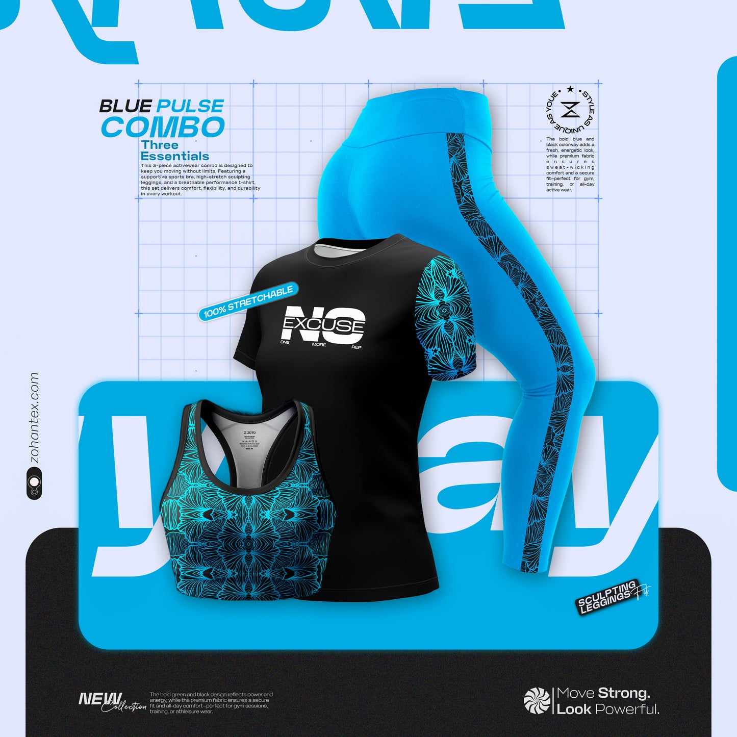 Zoto Blue Plus 3pcs Combo for Women CM117