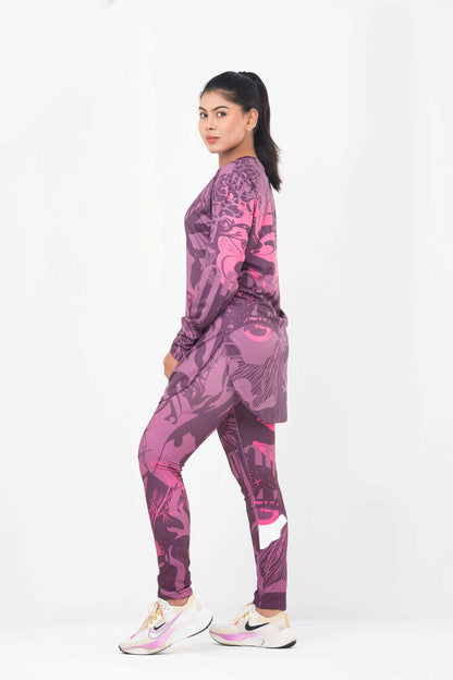 3pcs Printed Activewear Combo – Sports Bra, Leggings & Top