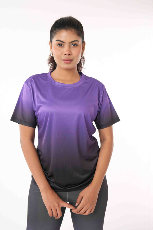 Purple Gredient print 3pcs combo for sports, gym and yoga