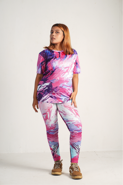 Women's FloraFlow Short Sleeve Dry-Fit T-Shirt for Gym & Activewear TS24