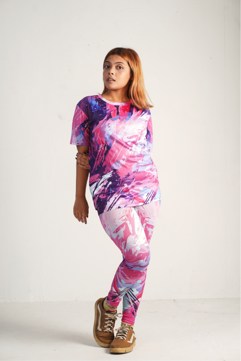 Women's FloraFlow Short Sleeve Dry-Fit T-Shirt for Gym & Activewear TS24