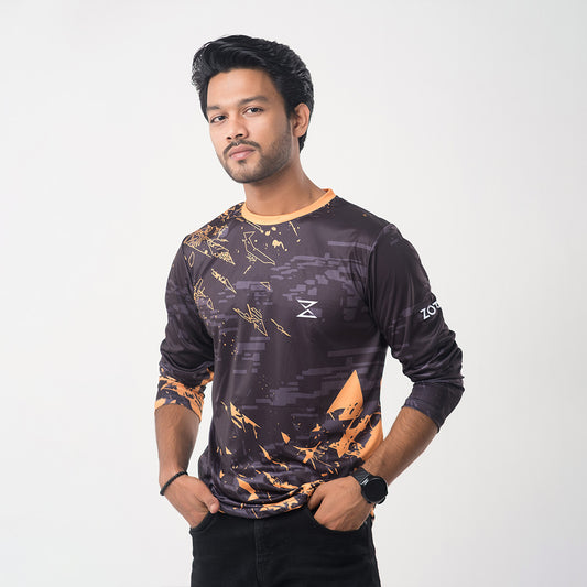 Men's Energy Orange Long Sleeve T-Shirt – Workout & Training Activewear